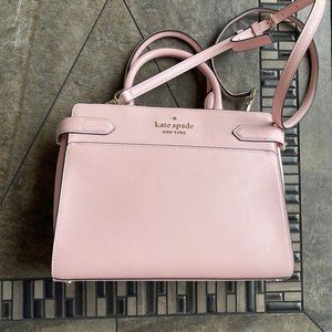 Kate Spade Staci Medium Satchel Saffiano Leather Chalk Pink